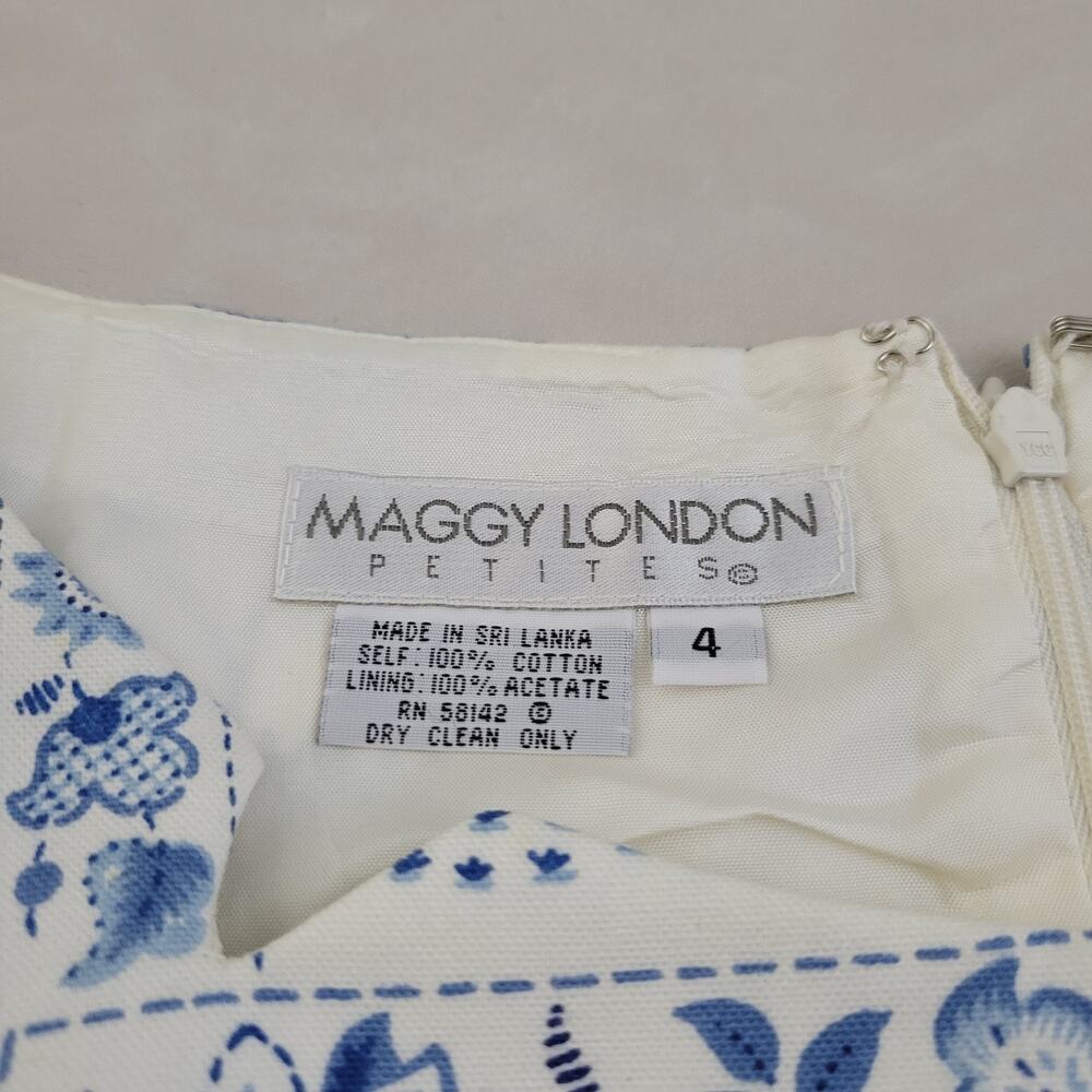 vintage Maggy London sleeveless beaded Patch Boho midi dress Size 4 Petite - Picture 9 of 16